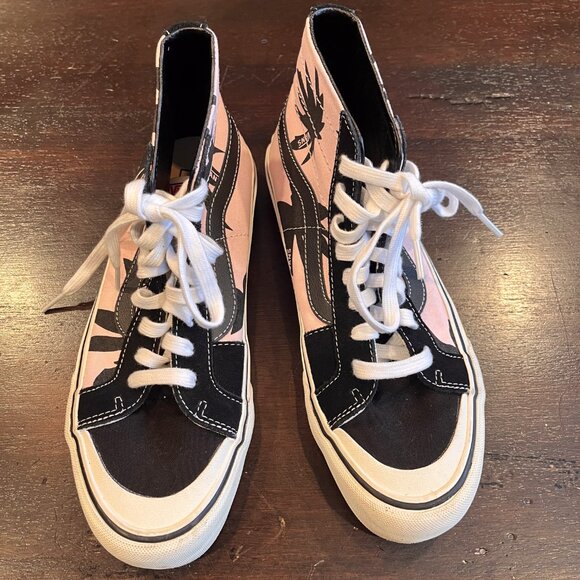 VANS PALM TREE PRINT HI-TOP CANVAS SK8 SHOES PINK/BLACK Womens 8.5 - Picture 3 of 4